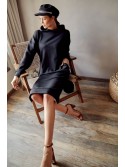 Rochie sport midi cu gluga, neagra FI725 - Magazin online - Boutique